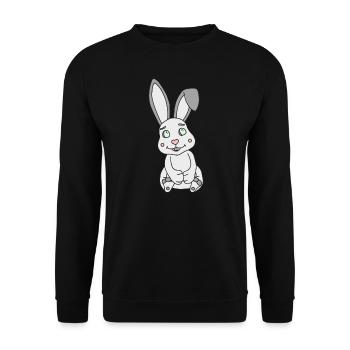 Süßer Hase mit Knickohr - Unisex Pullover - Schwarz - Vorne - Alina (178cm) & Michal (187cm)