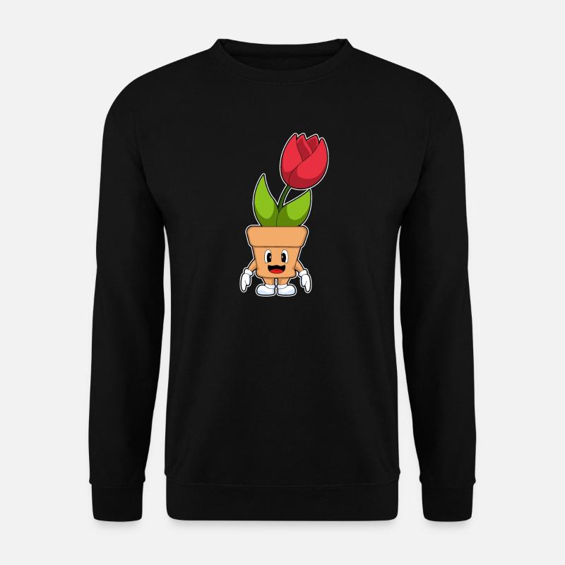 Blumentopf Tulpe Blumen - Unisex Pullover - Schwarz