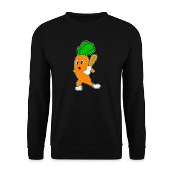 Karotte Baseball Baseballschläger - Unisex Pullover - Schwarz - Vorne - Alina (178cm) & Michal (187cm)