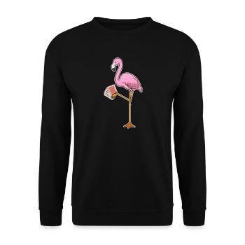 Flamingo Poker Poker Cards - Unisex Sweatshirt - black - Front - Alina (178cm) & Michal (187cm)