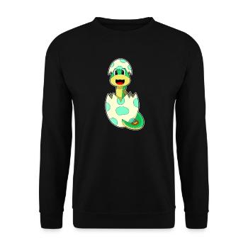 Schlange Ei - Unisex Pullover - Schwarz - Vorne - Alina (178cm) & Michal (187cm)