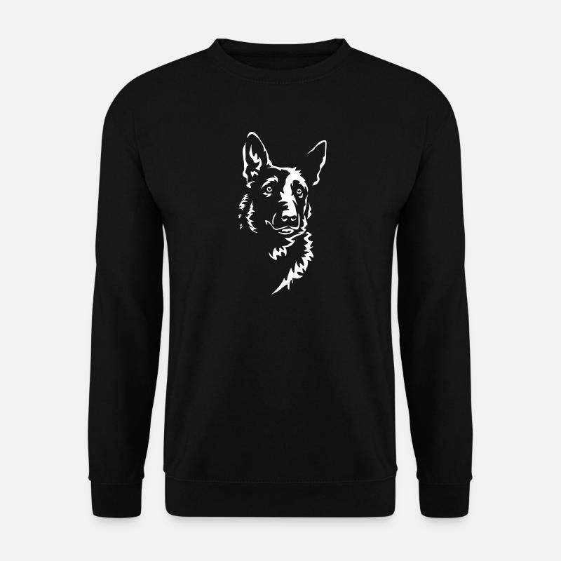 Malinois Kopf "Black Edition" - Unisex Pullover - Schwarz