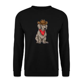 Dachshund Cowboy Cowboy Hat - Unisex Sweatshirt - black - Front - Alina (178cm) & Michal (187cm)