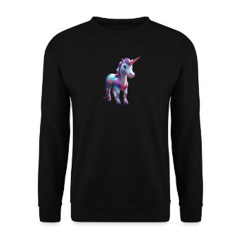 Rainbow Mane Unicorn Tee - Unisex Sweatshirt - black - Front - Alina (178cm) & Michal (187cm)