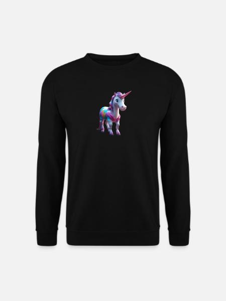 Rainbow Mane Unicorn Tee - Unisex Pullover - Schwarz