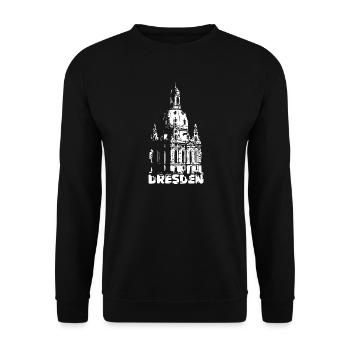 Dresden Frauenkirche Souvenir Logo Dresdner Symbol - Unisex Sweatshirt - black - Front - Alina (178cm) & Michal (187cm)
