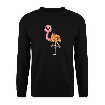 Pizza aux flamants roses - Sweat-shirt Unisexe - noir - Devant - Alina (178cm) & Michal (187cm)