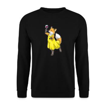 Fuchs Red Wine - Unisex Sweatshirt - black - Front - Alina (178cm) & Michal (187cm)