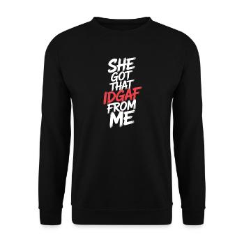 Elle a obtenu cet IDGAF de MOI - Sweat-shirt Unisexe - noir - Devant - Alina (178cm) & Michal (187cm)