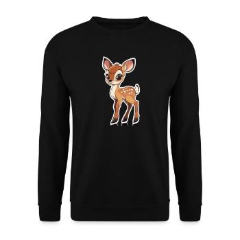 roe deer - Unisex Sweatshirt - black - Front - Alina (178cm) & Michal (187cm)