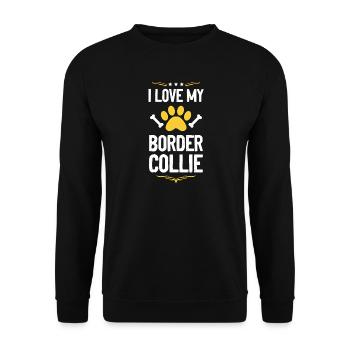 J’adore le Border Collie - Sweat-shirt Unisexe - noir - Devant - Alina (178cm) & Michal (187cm)