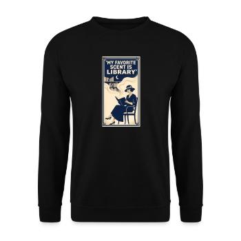 Bibliothèque de parfums préférée | Amour des livres - Sweat-shirt Unisexe - noir - Devant - Alina (178cm) & Michal (187cm)