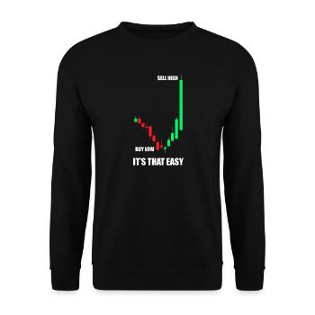 Acheter bas vendre cher Marché boursier Trader en bourse - Sweat-shirt Unisexe - noir - Devant - Alina (178cm) & Michal (187cm)