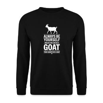 Ziege Sprüche Ziegen Lustiges Ziege Geschenk - Unisex Pullover - Schwarz - Vorne - Alina (178cm) & Michal (187cm)