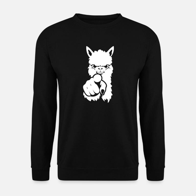 Alpaka zeigt auf dich – Silhouette - Unisex Pullover - Schwarz