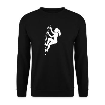Boulder Silhouette – Aesthetics & Chalk Focus - Unisex Sweatshirt - black - Front - Alina (178cm) & Michal (187cm)