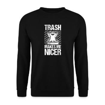 Trash Panda Les déchets me rendent plus gentil Raccoon - Sweat-shirt Unisexe - noir - Devant - Alina (178cm) & Michal (187cm)