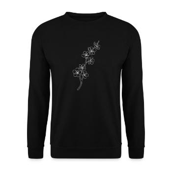 Blossom Lines Cherry Blossoms - Unisex Sweatshirt - black - Front - Alina (178cm) & Michal (187cm)