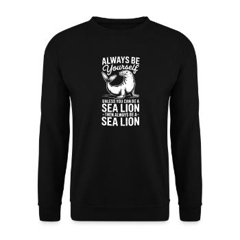 Paroles du Lion de Mer Cadeau drôle du Lion de mer - Sweat-shirt Unisexe - noir - Devant - Alina (178cm) & Michal (187cm)