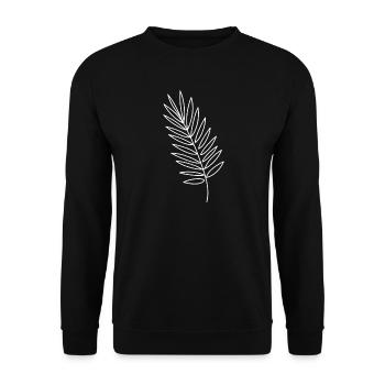 Fern leaf line drawing black and white - Unisex Sweatshirt - black - Front - Alina (178cm) & Michal (187cm)
