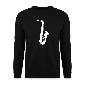 Saxophon Musik Geschenk Musiker - Unisex Pullover - Schwarz - Vorne - Alina (178cm) & Michal (187cm)