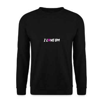 Love Herz om Yoga coole Sprüche Liebe Handschrift - Unisex Pullover - Schwarz - Vorne - Alina (178cm) & Michal (187cm)