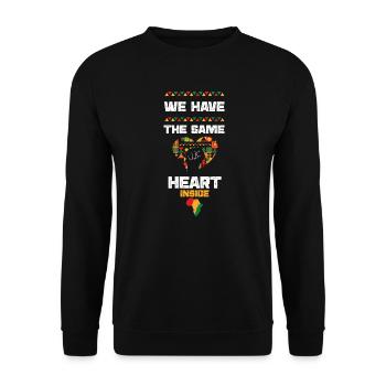 We Have The Same Heart Inside - Unisex Pullover - Schwarz - Vorne - Alina (178cm) & Michal (187cm)