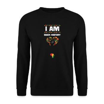 I Am Black History - Unisex Sweatshirt - black - Front - Alina (178cm) & Michal (187cm)