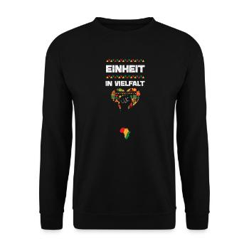 Einheit in Vielfalt - Unisex Pullover - Schwarz - Vorne - Alina (178cm) & Michal (187cm)