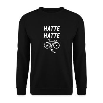 Hätte Hätte Fahrradkette Radfahrer Spruch Fahrrad - Unisex Pullover - Schwarz - Vorne - Alina (178cm) & Michal (187cm)