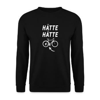 Hätte Hätte Fahrradkette Radfahrer Spruch Fahrrad - Unisex Pullover - Schwarz - Vorne - Alina (178cm) & Michal (187cm)