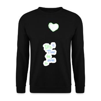 I love clothes / Shine in Neon - Unisex Pullover - Schwarz - Vorne - Alina (178cm) & Michal (187cm)