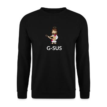 G-Sus (Jesus) - Unisex Pullover - Schwarz - Vorne - Alina (178cm) & Michal (187cm)