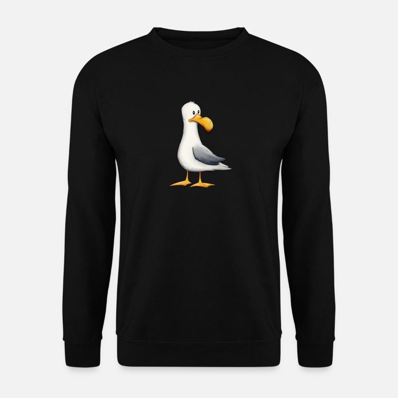 Lustige Möwe Nordsee Ostsee Meeres-Vogel - Unisex Pullover - Schwarz