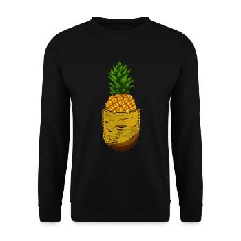 Summer Fruit Tropical Fruit Pineapple - Unisex Sweatshirt - black - Front - Alina (178cm) & Michal (187cm)