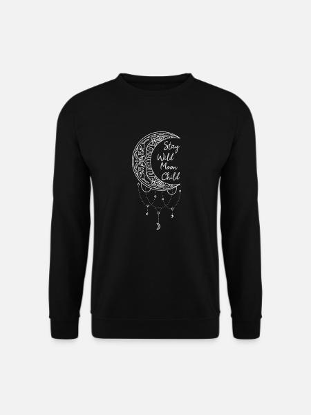 Stay Wild Moon Child Astrology Dream Catcher - Unisex Sweatshirt - black