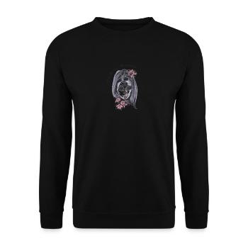 Día de los Muertos - Vintage Look - Used Look - Unisex Pullover - Schwarz - Vorne - Alina (178cm) & Michal (187cm)