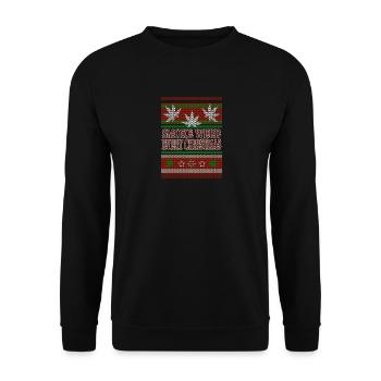 Noël fumer tous les jours de Noël - Sweat-shirt Unisexe - noir - Devant - Alina (178cm) & Michal (187cm)