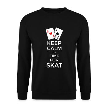 Keep Calm its Time for Skat - Unisex Sweatshirt - black - Front - Alina (178cm) & Michal (187cm)