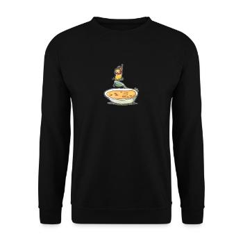 Suppentaucher - Unisex Pullover - Schwarz - Vorne - Alina (178cm) & Michal (187cm)