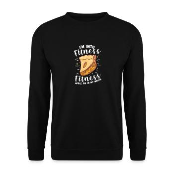 Ich bin in Fitness Fitness Apfelkuchen in meinem M - Unisex Pullover - Schwarz - Vorne - Alina (178cm) & Michal (187cm)