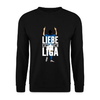 LIEBE KENNT KEINE LIGA - Unisex Pullover - Schwarz - Vorne - Alina (178cm) & Michal (187cm)