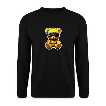 Yellow bear - Unisex Pullover - Schwarz - Vorne - Alina (178cm) & Michal (187cm)