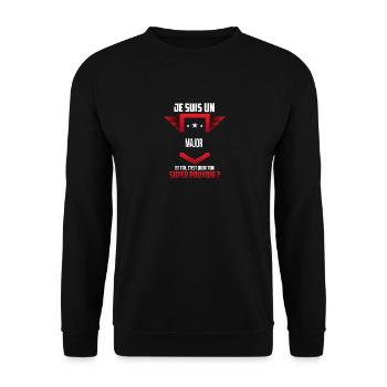 Major - Sweat-shirt Unisexe - noir - Devant - Alina (178cm) & Michal (187cm)