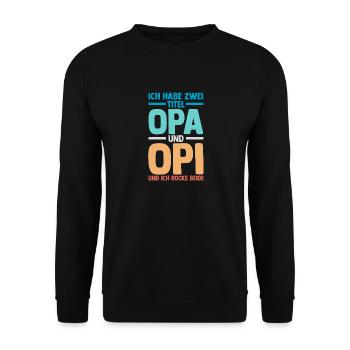 J’ai deux titres : Papi et Maman - Sweat-shirt Unisexe - noir - Devant - Alina (178cm) & Michal (187cm)