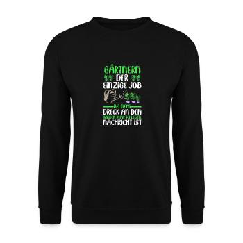 Gardener Hobby Gardener Garden - Unisex Sweatshirt - black - Front - Alina (178cm) & Michal (187cm)