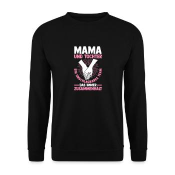 Maman et fille - Sweat-shirt Unisexe - noir - Devant - Alina (178cm) & Michal (187cm)