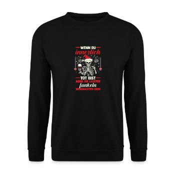 Weihnachtsmann Weihnachten - Unisex Pullover - Schwarz - Vorne - Alina (178cm) & Michal (187cm)
