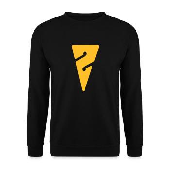 Arrow gelb ohne - Unisex Pullover - Schwarz - Vorne - Alina (178cm) & Michal (187cm)