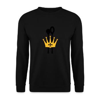 Wooden spoon crown - Unisex Sweatshirt - black - Front - Alina (178cm) & Michal (187cm)